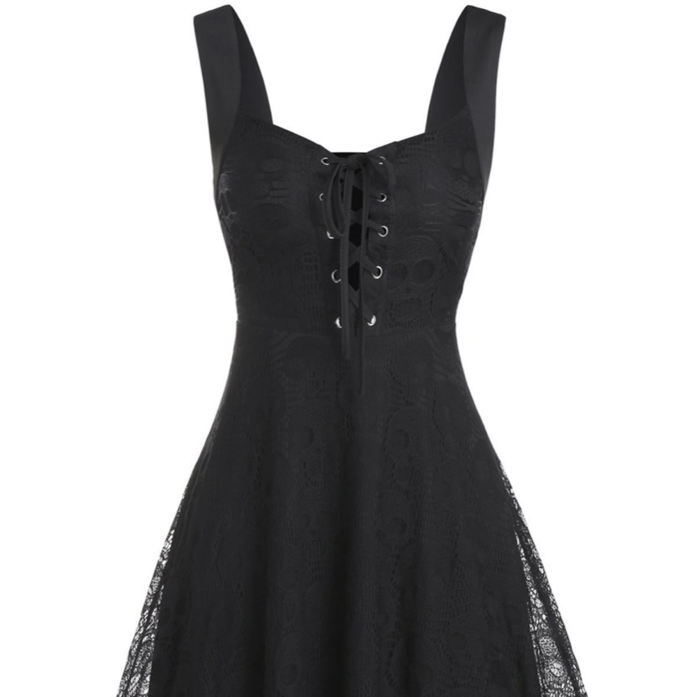 Black skull lace dress